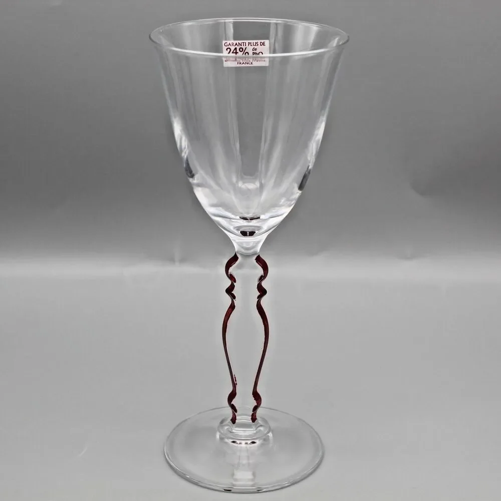 Crystal D'Arques Garanti Plus DE France Genuine Lead Crystal Wine Glasses Red